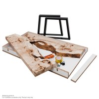 River Table-Bausatz, Pappel Maser, ohne Epoxidharzsystem