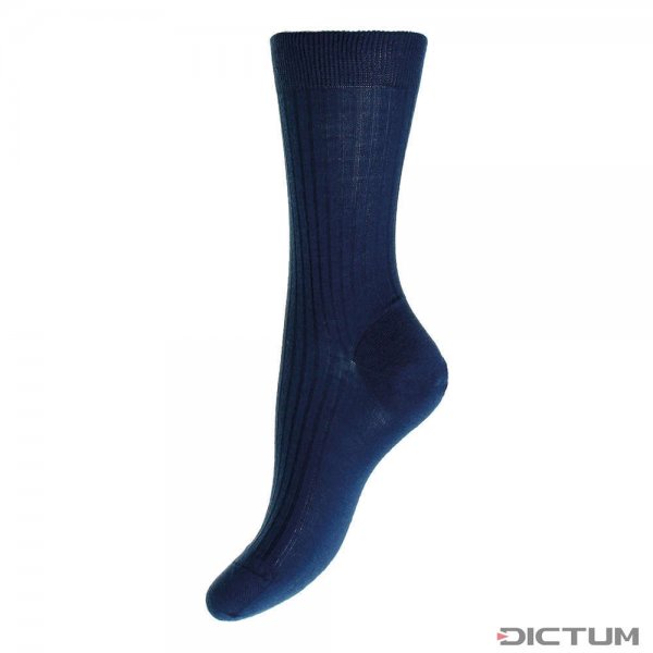 Media calcetín para mujer Pantherella ROSE, dark blue, talla única (37-41)