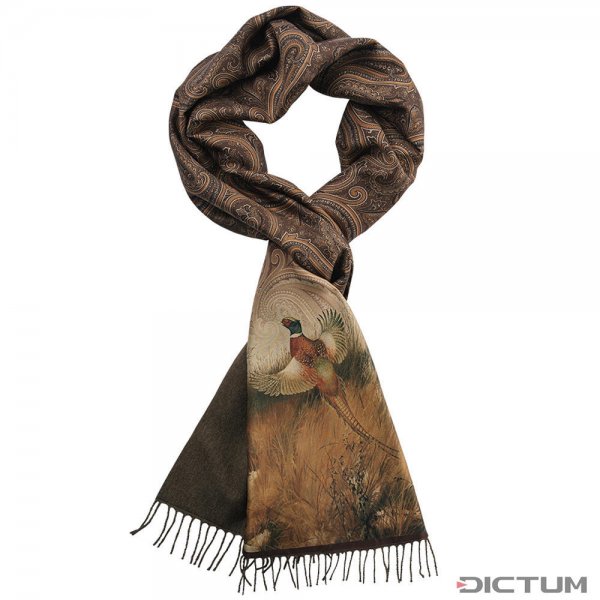 Foulard double face en cachemire et soie »Faisan«, brun