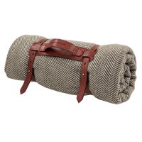 Sangles de transport pour couvertures, cuir de bovin, cognac