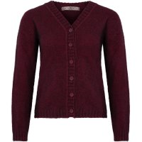 Sweter rozpinany damski, Sweter rozpinany damski, Merino-Possum, ciemnoczerwony-melange, rozmiar 34