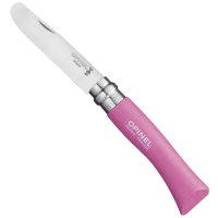 Cuchillo plegable Opinel, N.° 7, navaja para niños rosa, acero inoxidable