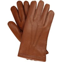»Oslo« Men’s Gloves, »Oslo« Men’s Gloves, Deerskin, Cashmere Lining, Cognac, Size 9.5