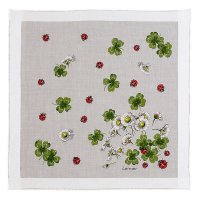 Handkerchief with Handkerchief with Ladybird Motif, Cotton, White