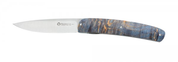 Cuchillo plegable Maserin Gourmet, madera de raíz azul