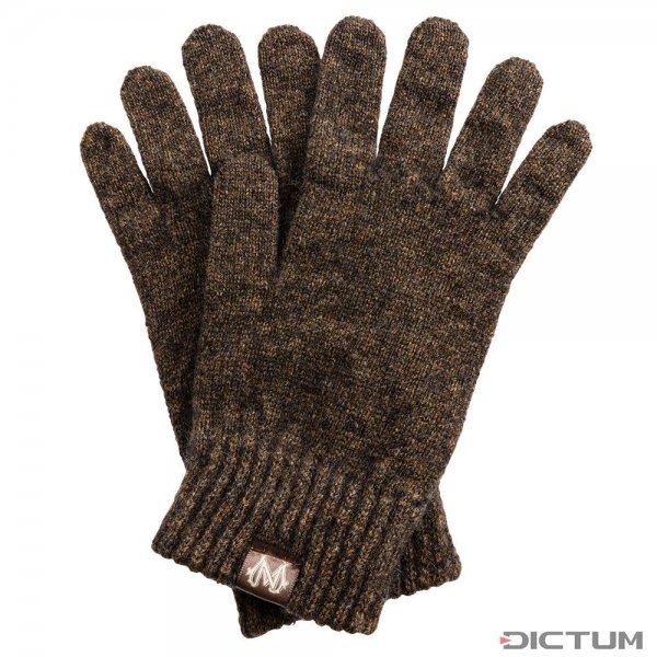 Gloves, Possum Merino, Grey/Brown Melange, Size M