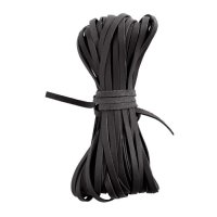 Cintas de piel de canguro Cintas de piel de canguro para trenzado, planas, negro