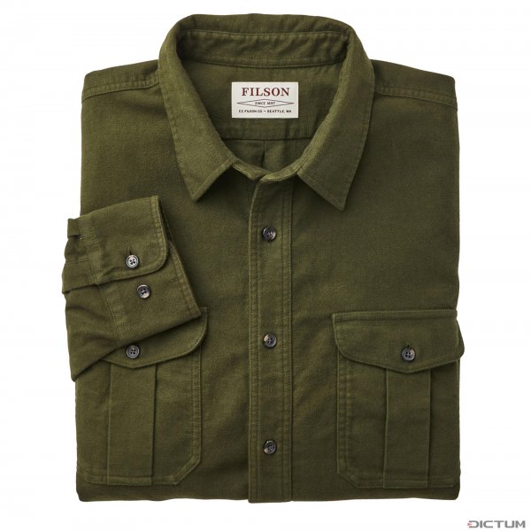 Filson Moleskin Seattle Shirt, Dark Olive, Size XXL