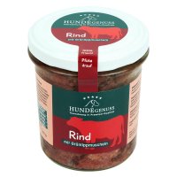 »Hundegenuss« Beef with »Hundegenuss« Beef with Green-lipped Mussels Wet Dog Food, Jarred, 6 x 300 g