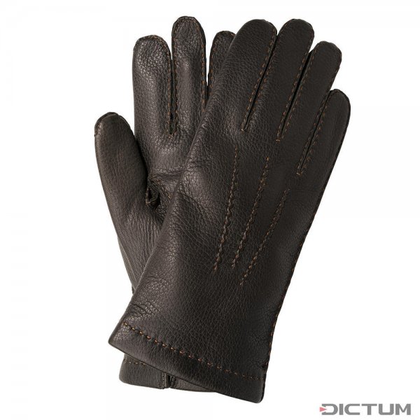 Gants pour homme » Oslo «, cuir de daim, doublure cachemire, vert foncé, 9