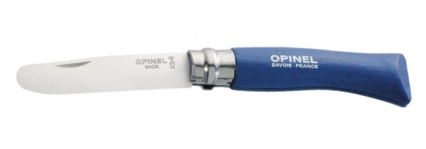 Cuchillo plegable Opinel, N.° 7, navaja para niños azul, acero inoxidable