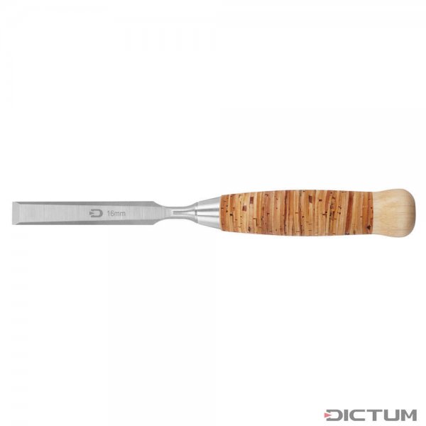 Ciseau à bois DICTUM, 16 mm, poignée écorce de bouleau