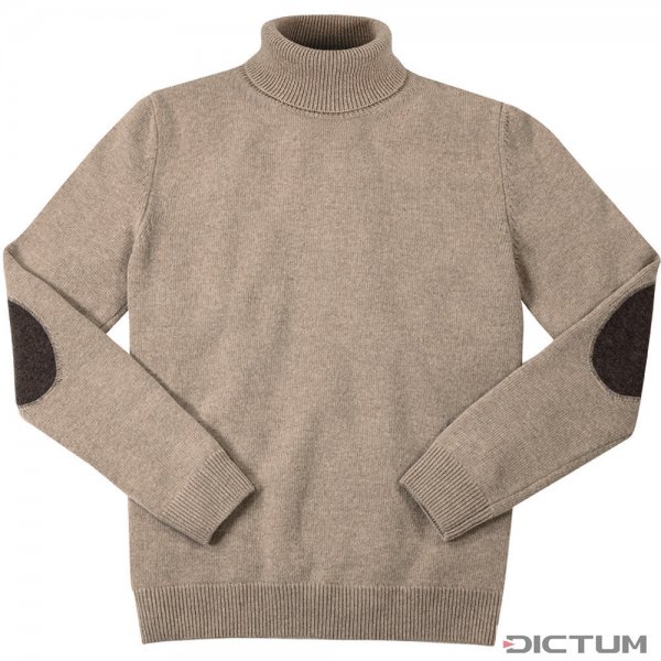 Suéter de cuello alto de lana Geelong para hombre »Luke«, beige, M