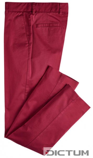 Ladies Trousers, Cotton Twill, Burgundy, Size 34