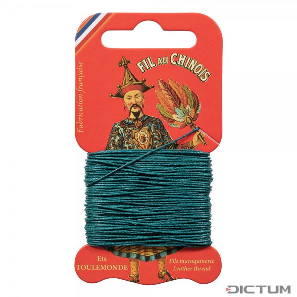 »Fil au Chinois« Waxed Linen Thread, Turquoise, 15 m
