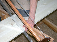 Cutting the two broadside timbers