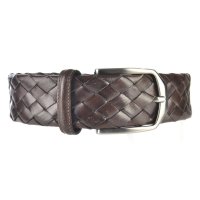 Athison Ledergürtel, Athison Ledergürtel, geflochten, dunkelbraun, XS-S