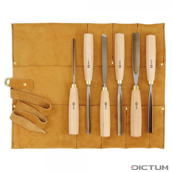 DICTUM Sculpture iron set, 6 件，装在皮卷箱中。