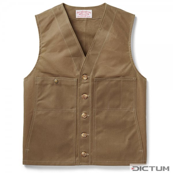 Filson Oil Tin Cloth Vest, Dark Tan, taglia XL