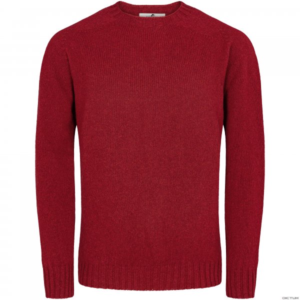 Sweter męski z okrągłym dekoltem, czerwony melanż, rozmiar S