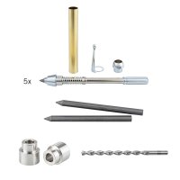 Zestaw konstrukcyjny Zestaw konstrukcyjny ołówków z wkładem Carpentry, kolor srebrny, zestaw