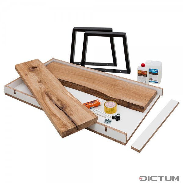 Zestaw konstrukcyjny River Table, dąb, z systemem żywic epoksydowych, 12 kg