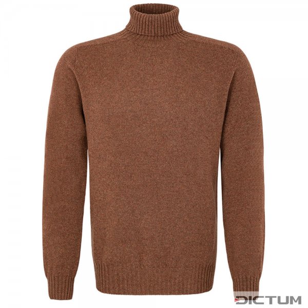 Sweter męski z golfem, brązowy, rozmiar XL