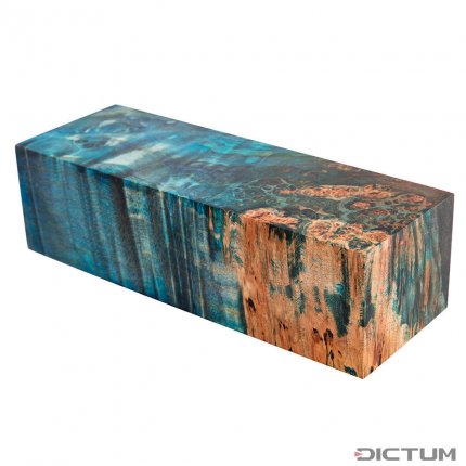 Spalted Maple, Multicolour, Stabilised, Block, 140 x 43 x 33 mm