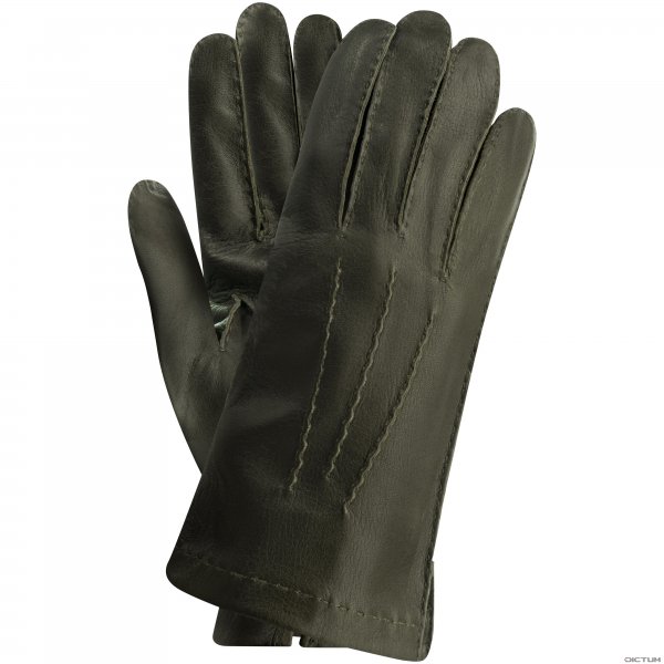 »Sortland« Men’s Shooting Gloves, Deerskin, Unlined, Khaki, Size 8