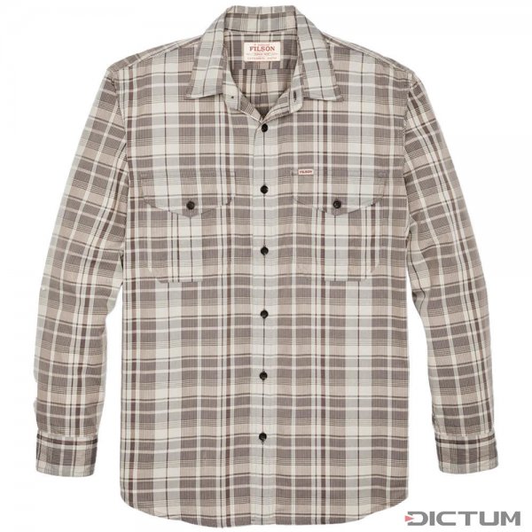 Filson Washed Feather Cloth Hemd, light brown/natural plaid, Größe XXL