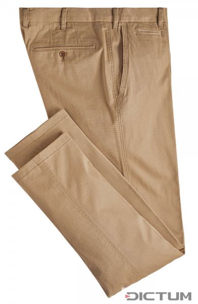 Men's Trousers, Cotton-Drill, Beige, Size 48
