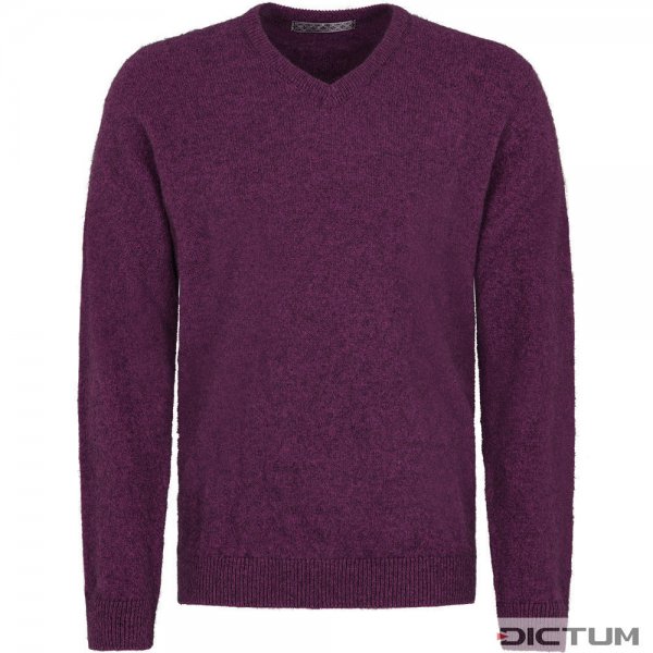 Possum Merino Men’s V-neck Sweater, Lilac Melange, Size L