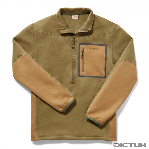 Куртка из овечьей шерсти Filson Shuksan Half-Zip, оливковая/желто-коричневая, M