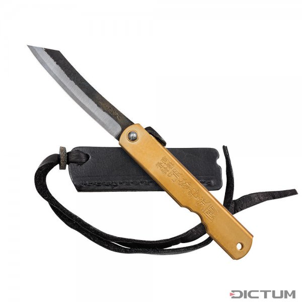 Couteau Higonokami Burasu avec peau de forge, incl. étui rabat en cuir