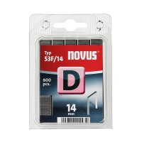 Zszywki z drutu Zszywki z drutu płaskiego, typ 53 F/14D, ocynkowany, długość 14 mm, 600 sztuk