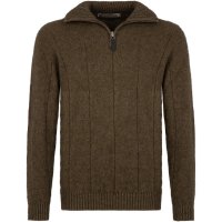Sweter zapinany na zamek, Sweter zapinany na zamek, męski, Merino-Possum, brązowy melanż, rozmiar XL