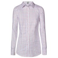 Ladies Blouse »Oxford Ladies Blouse »Oxford Pearl«, Check, White/Red/Blue, Convertible Cuffs, Size 46