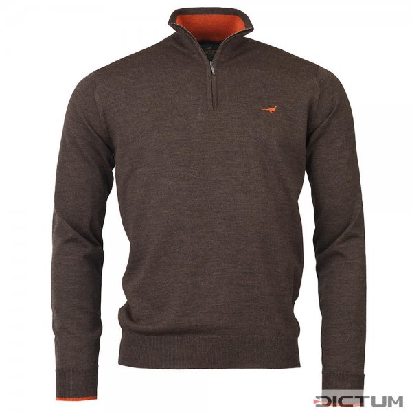 Laksen »Norfolk« Men's Zip Neck Sweater, Brown, Size M