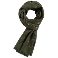 Hunting Scarf, Double Hunting Scarf, Double Sided, Dog & Pheasant, 175 x 33 cm