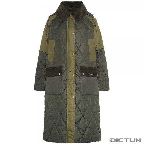 Cappotto trapuntato da donna Barbour »Cookston«, verde oliva/invecchiato, 34