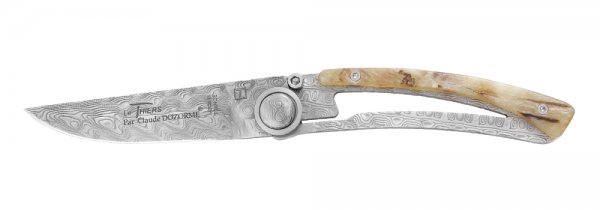 Cuchillo plegable de acero de Damasco Le Thiers