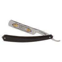Razor with Gold Engraving 6/8&quot;, Dark Horn