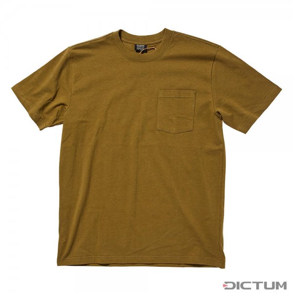 Filson短袖Outfitter单口袋纯棉T恤，橄榄色斜纹棉，M