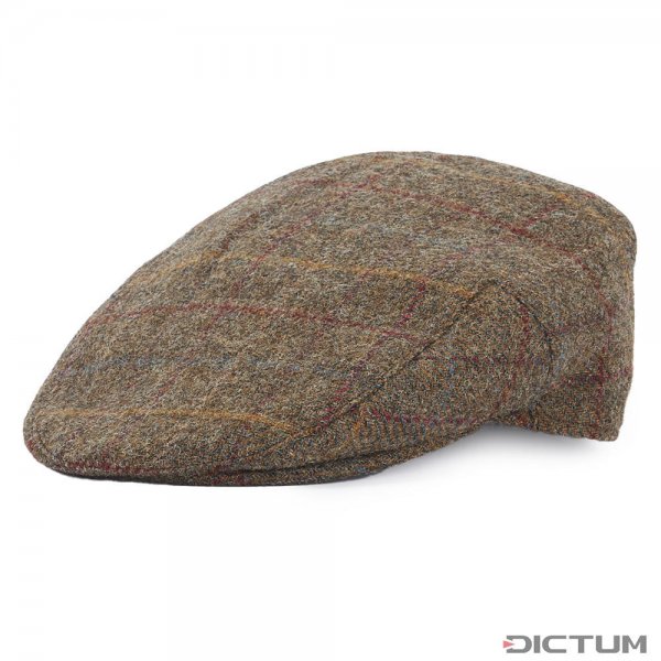 Barbour »Crieff« Flat Cap, Olive/Blue/Red, Size 57