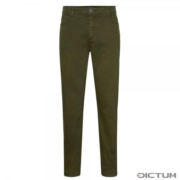 Pantalone da uomo di cotone Purdey Five Pocket, verde muschio, taglia 56