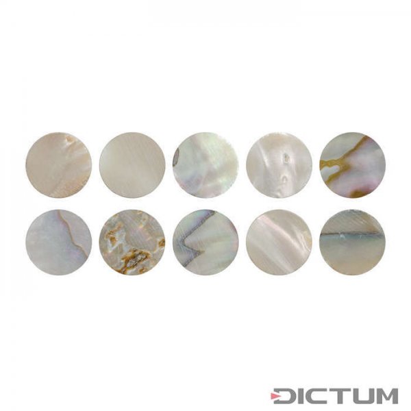 Mother of Pearl Eyes, Coloured, 10-Pce Set, Ø 2 mm