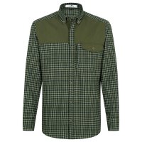 Koszula męska outdoor, Koszula męska outdoor, krata, zielono/beżowa, rozmiar 44