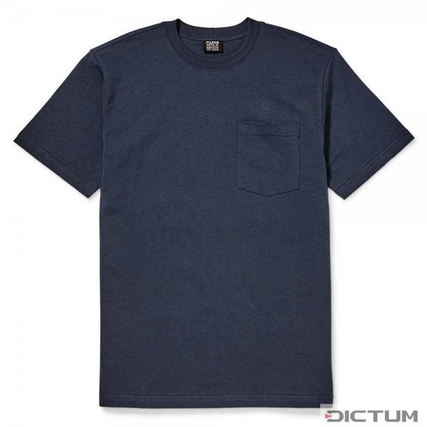 Filson短袖Outfitter纯色单口袋T恤，深海军色，XS。