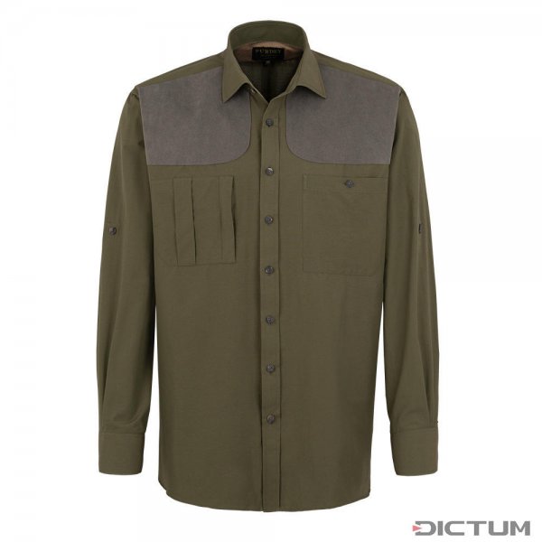 Chemise de chasse pour homme Purdey, vert kaki, taille XL