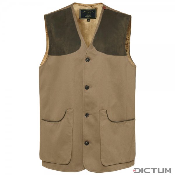 Purdey Men's Francolin Heavy Button Shooting Vest, Natural Coloured, Size M